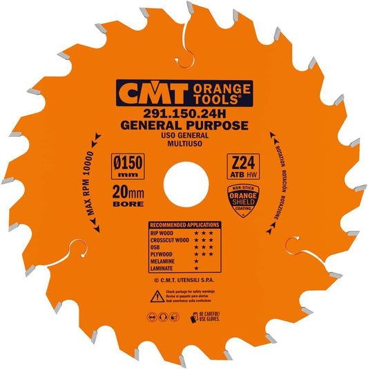 CMT 291.150.24H - Lama circolare per taglio traverso vena  D=150mm Z=24