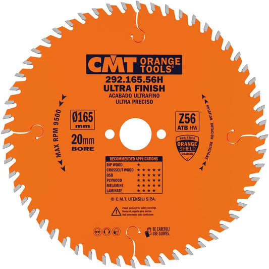 CMT 292.165.56H - Lama circolare per taglio di precisione per macchine portatili  D=165mm Z=56