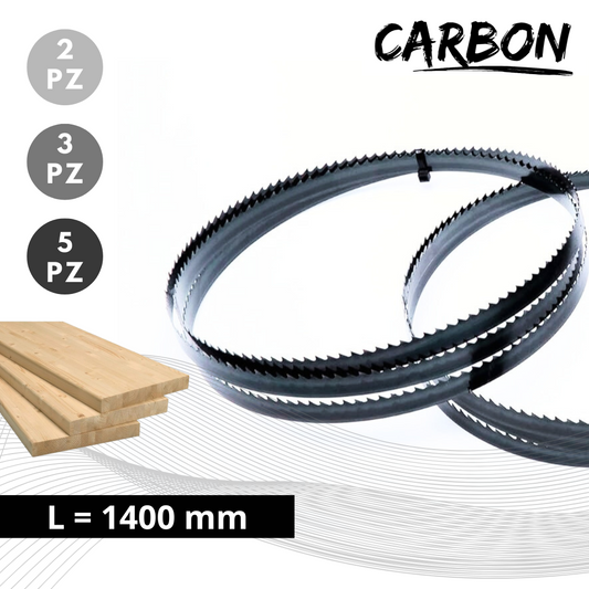 Set di Lame per Sega a nastro per legno L=1400mm h=10mm in acciaio al carbonio | CARBON - CSC Utensili